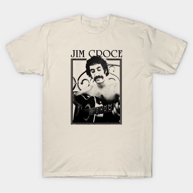 Jim Croce || Black Vintage Variant T-Shirt by Roy Pogung